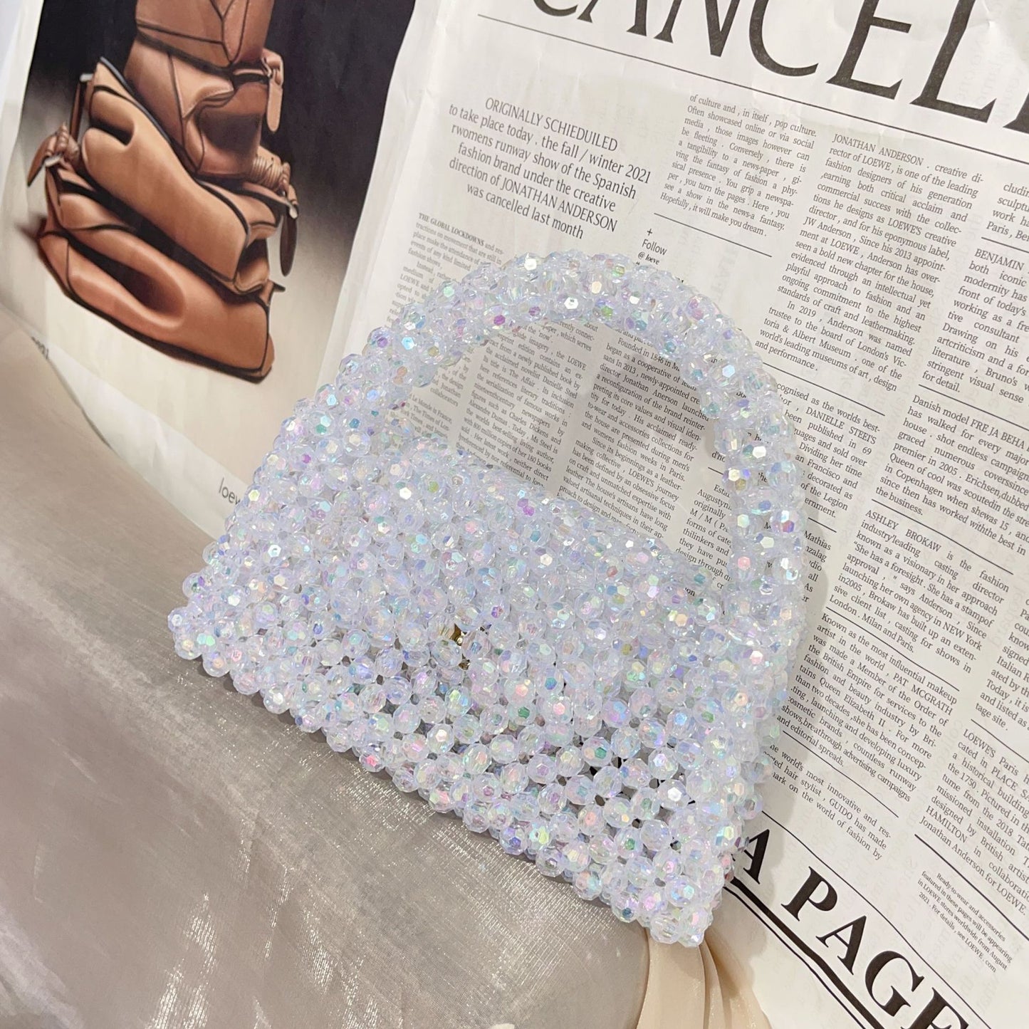Elegant Handmade Crystal Beaded Bag: Perfect Valentine's Day Gift for Her valentine's day gift for wife, crystal bag, elegant evening bag, gift for her, handmade bag, wedding guest bag,