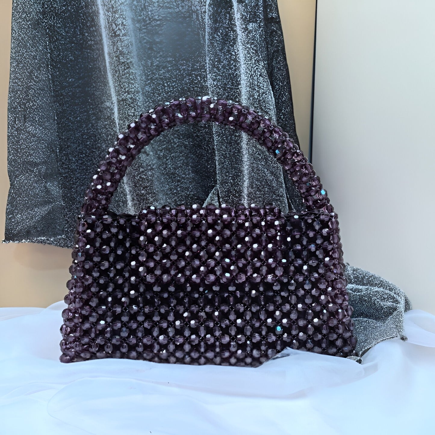 Radiant Luxe Beaded Bag – High-Gloss Crystal Elegance– Handmade with Love, Timeless Elegance Luxury crystal bead bag, valentine's day gift for wife, crystal bag, elegant,evening bag, gift for her, handmade bag, wedding guest bag, medium size