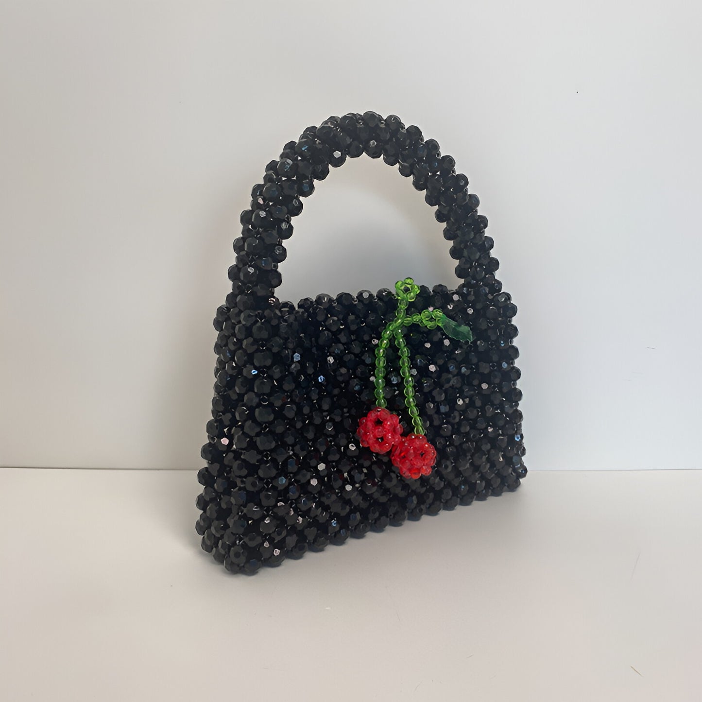 cherry Beaded Bag – Handmade with Love, Timeless EleganceLuxury crystal bead bag, valentine's day gift for wife, crystal bag, elegant,evening bag, gift for her, handmade bag, wedding guest bag,