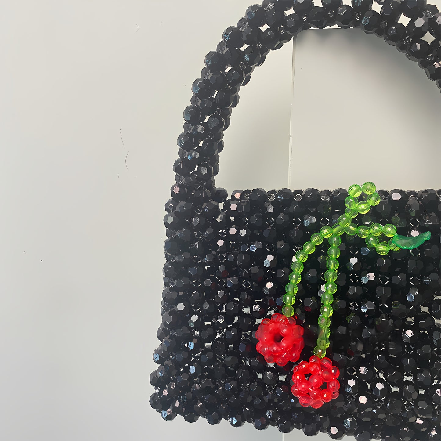 cherry Beaded Bag – Handmade with Love, Timeless EleganceLuxury crystal bead bag, valentine's day gift for wife, crystal bag, elegant,evening bag, gift for her, handmade bag, wedding guest bag,