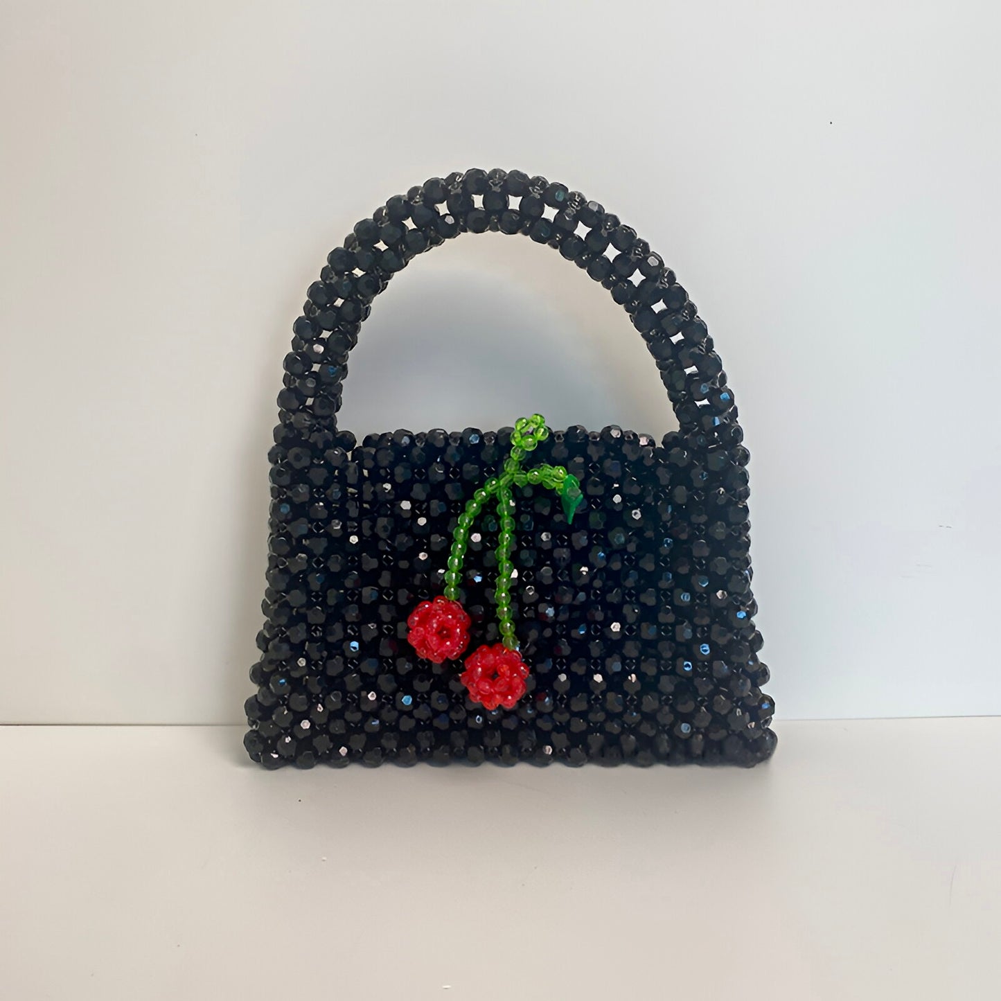 cherry Beaded Bag – Handmade with Love, Timeless EleganceLuxury crystal bead bag, valentine's day gift for wife, crystal bag, elegant,evening bag, gift for her, handmade bag, wedding guest bag,