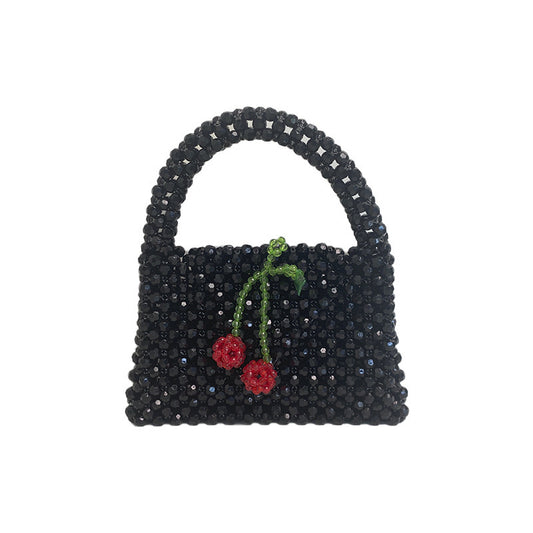 cherry Beaded Bag – Handmade with Love, Timeless EleganceLuxury crystal bead bag, valentine's day gift for wife, crystal bag, elegant,evening bag, gift for her, handmade bag, wedding guest bag,