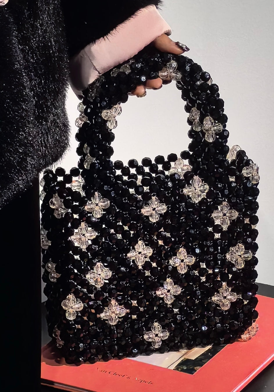 Eternal Bloom Beaded Bag/handmade/elegance styleLuxury crystal bead bag, valentine's day gift for lover，crystal bag，elegant evening bag, gift for her, handmade bag, wedding guest bag,