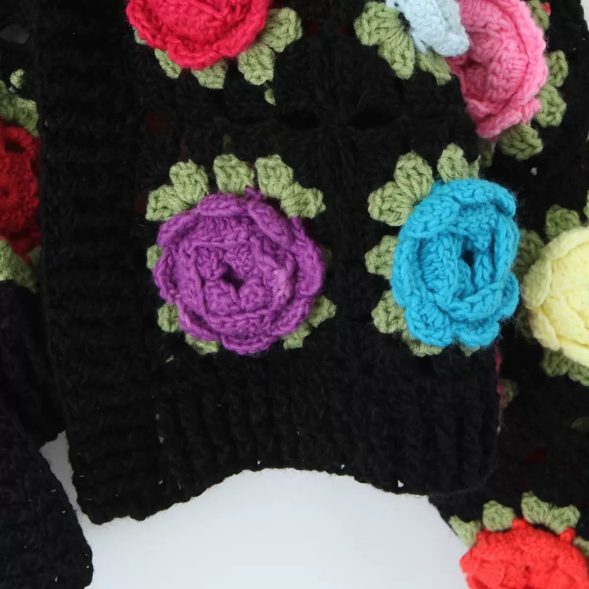 3D Rose Cardigan/Handcrafted Colorful Sweater /Lazy Style/Crochet Cardigan/Gifts for love/Handmade Cardigan/Crochet Cardigan