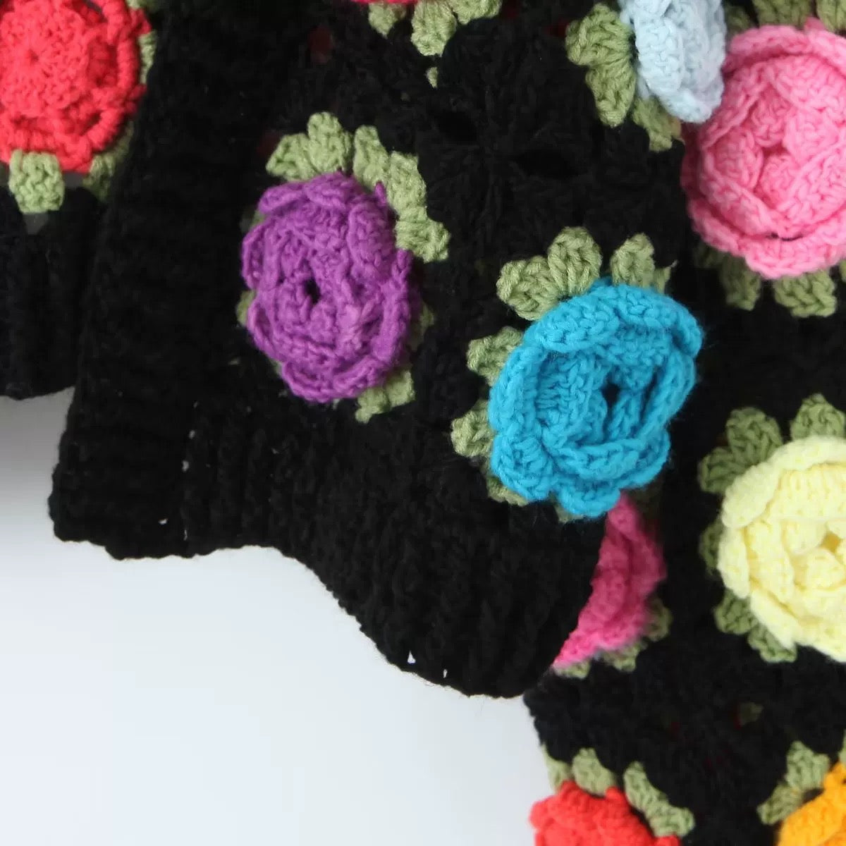 3D Rose Cardigan/Handcrafted Colorful Sweater /Lazy Style/Crochet Cardigan/Gifts for love/Handmade Cardigan/Crochet Cardigan