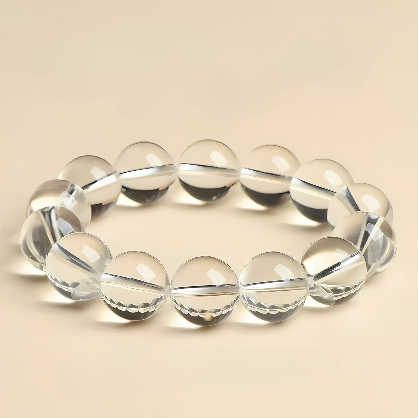 White Crystal Bracelet-7A Grade Natural High-Quality Clear - 16mm