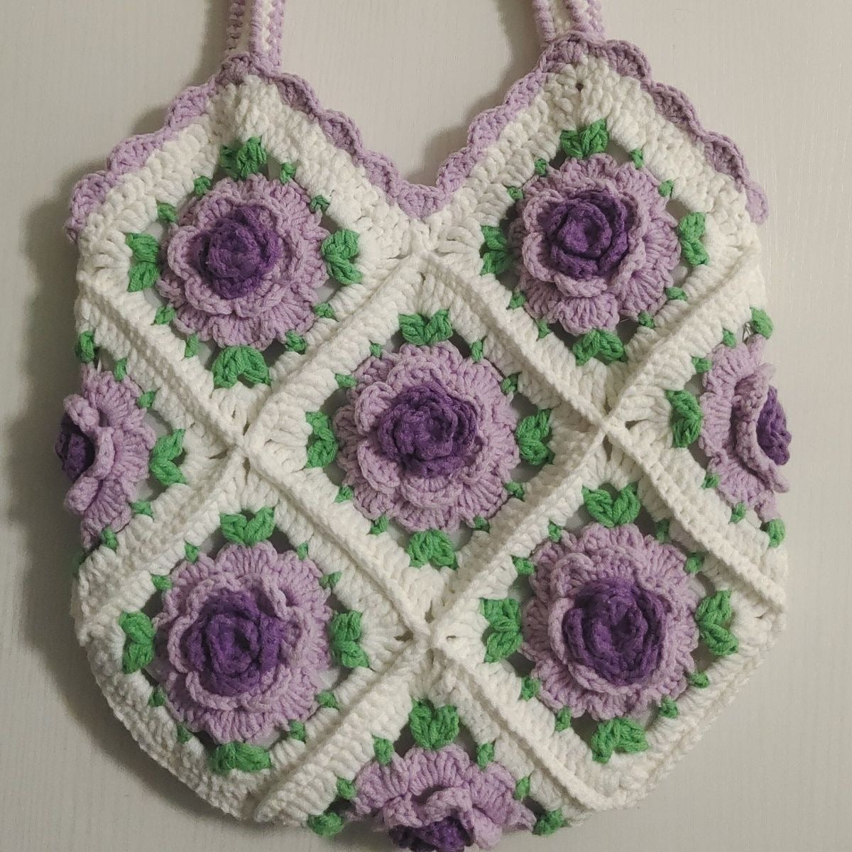 Rose Crochet Bag / Granny Square Bag / Knitted Women Accessory/Shoulder bag Hobo Bag / Bohemian Style / Vintage Style / Crochet Purse / Evil Eye