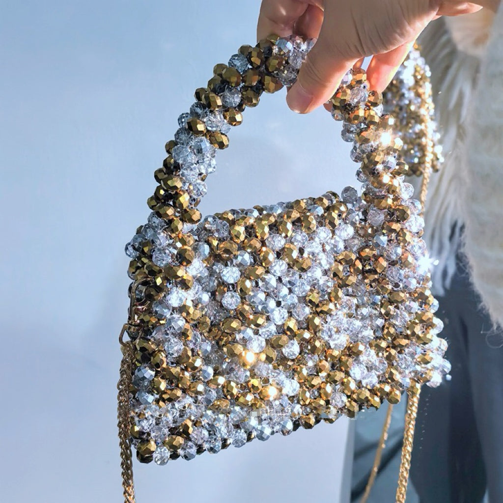 Luxury crystal beaded bag, Belinda studio，valentine's day gift for wife, elegant evening bag, gift for her, handmade bag, wedding guest bag,